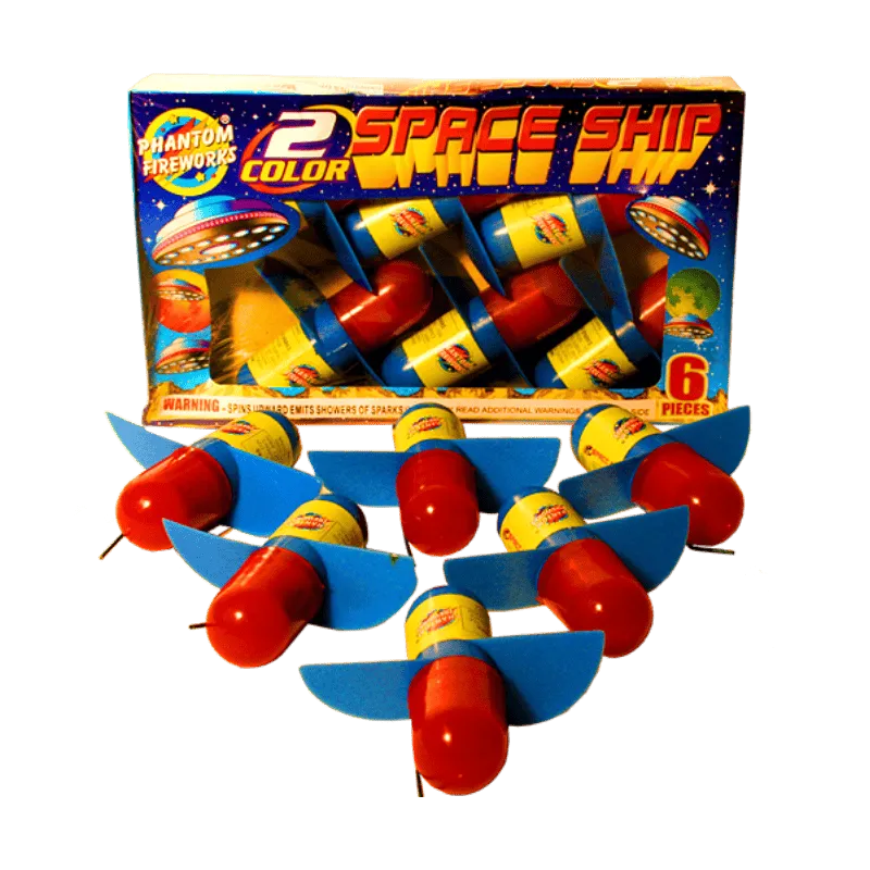 2 Color Space Ship, 6 pc