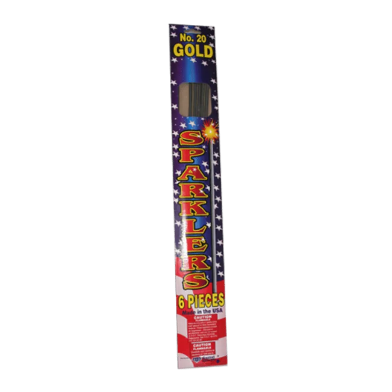 #20 Gold Sparklers - 6 pieces