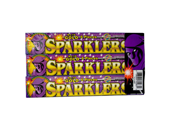 #10 Gold Sparkler - 6 pieces in each box