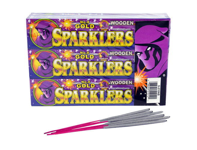 #8 Gold Sparklers - 6 pieces per box