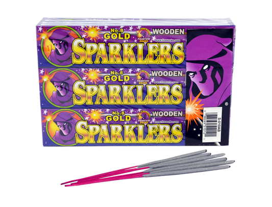 #8 Gold Sparklers - 6 pieces per box