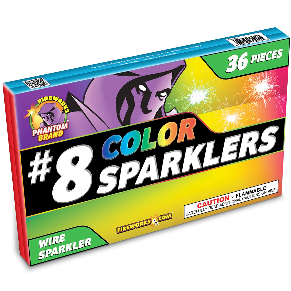 #8 Color Sparkler - 6 pieces per box