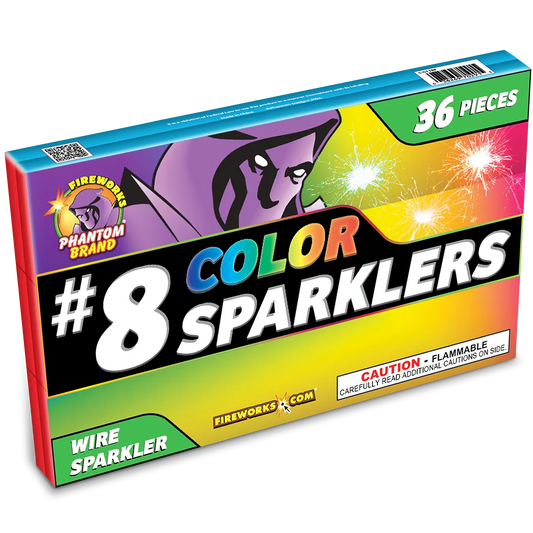 #8 Color Sparkler - 6 pieces per box