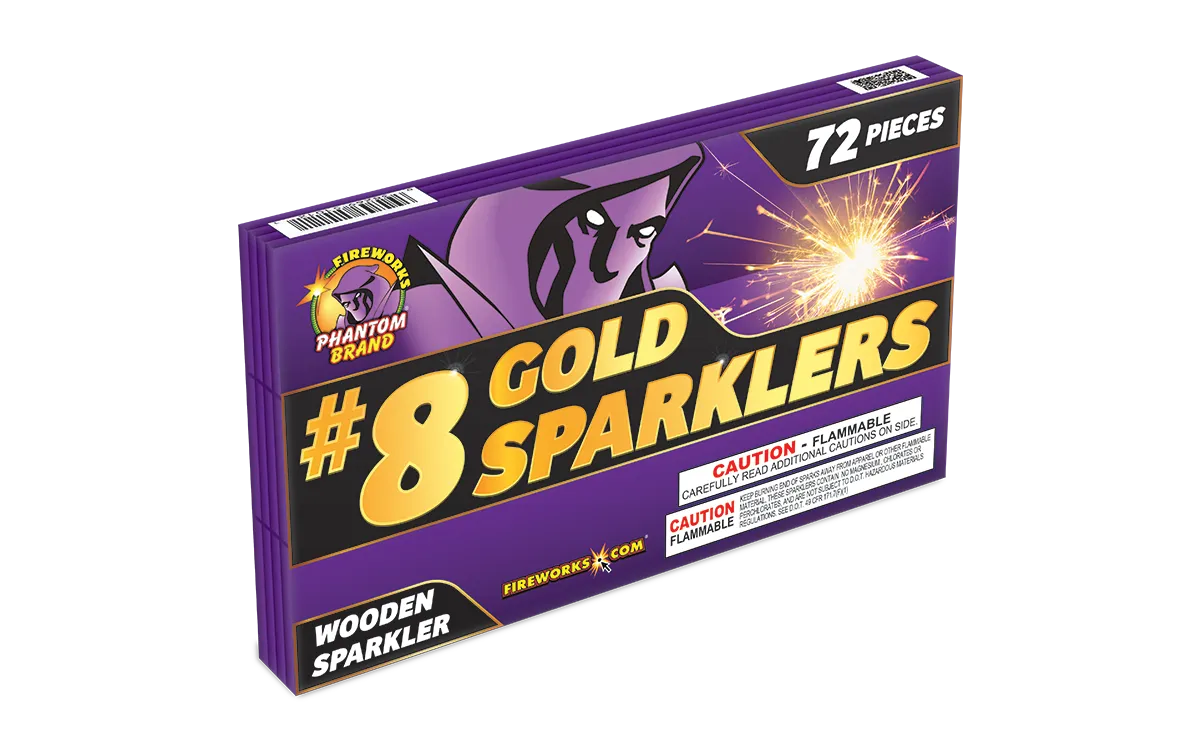 #8 Gold Sparklers - 6 pieces per box