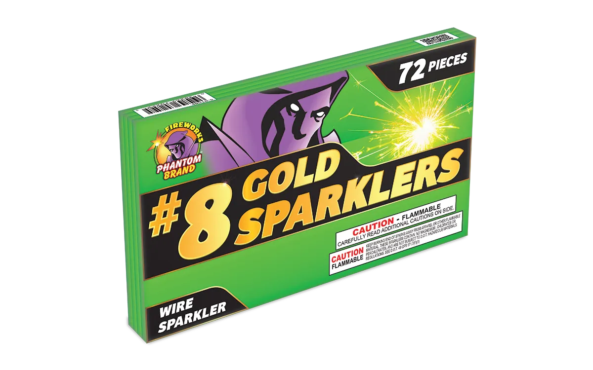 #8 Gold Sparkler - 6 pieces per box