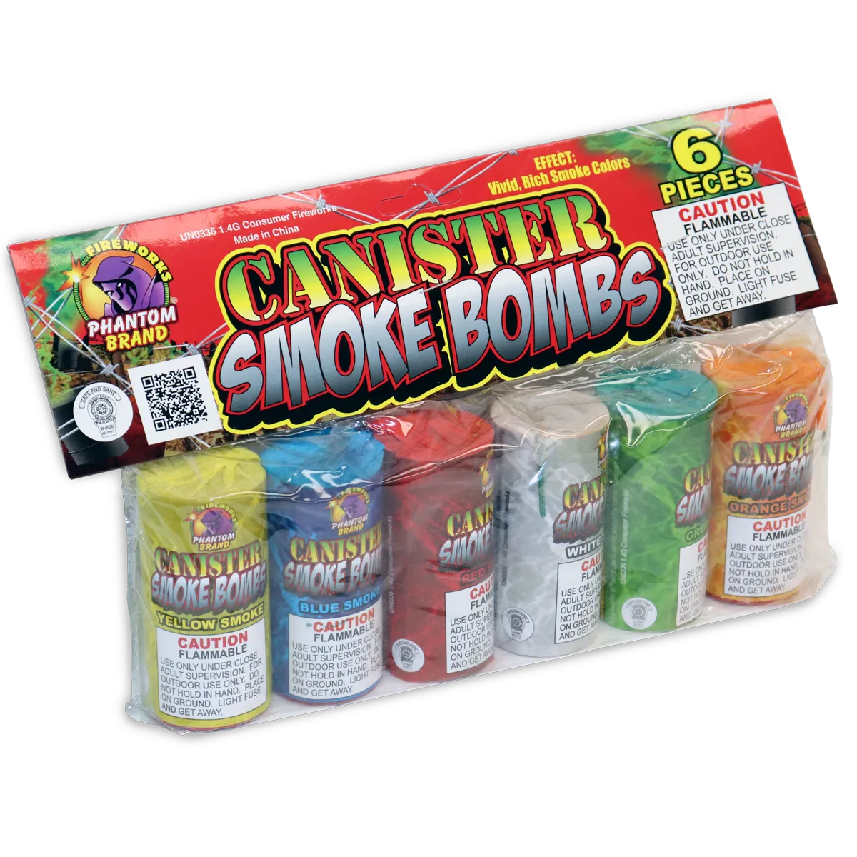 Cannister Smoke Bombs, 6 Piece Bag
