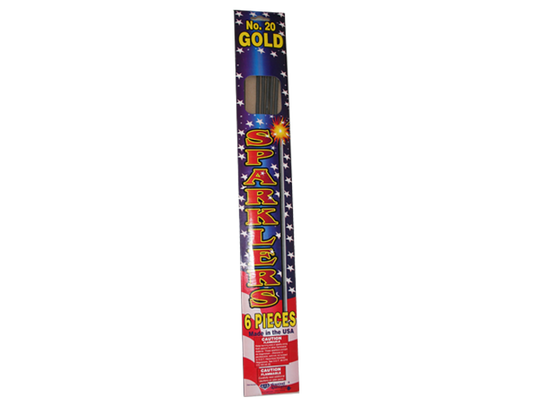 #20 Gold Sparklers - 6 pieces