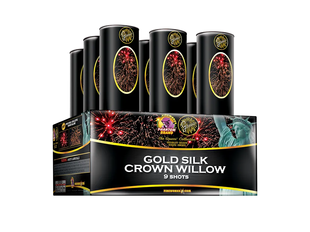 Grucci Gold Silk Crown Willow, 9 shot
