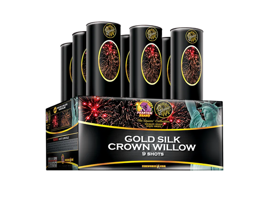 Grucci Gold Silk Crown Willow, 9 shot