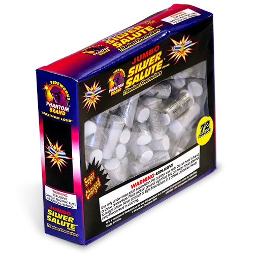 Jumbo Silver Salute Firecrackers, 72 pc