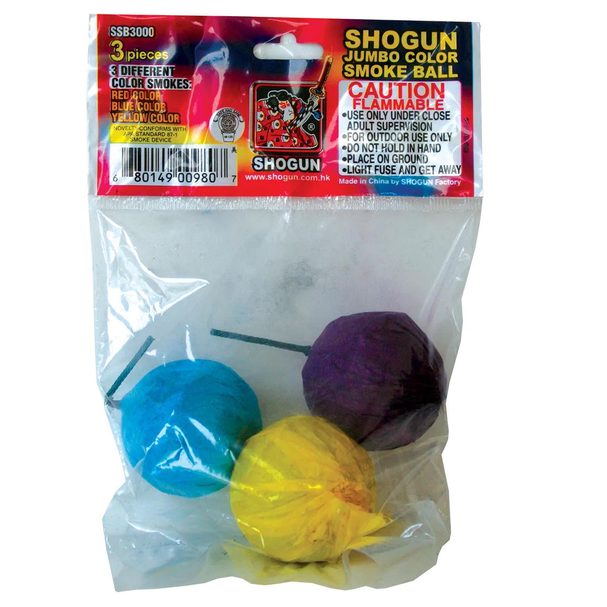 Jumbo Smoke Color Smoke Ball - 3 pieces