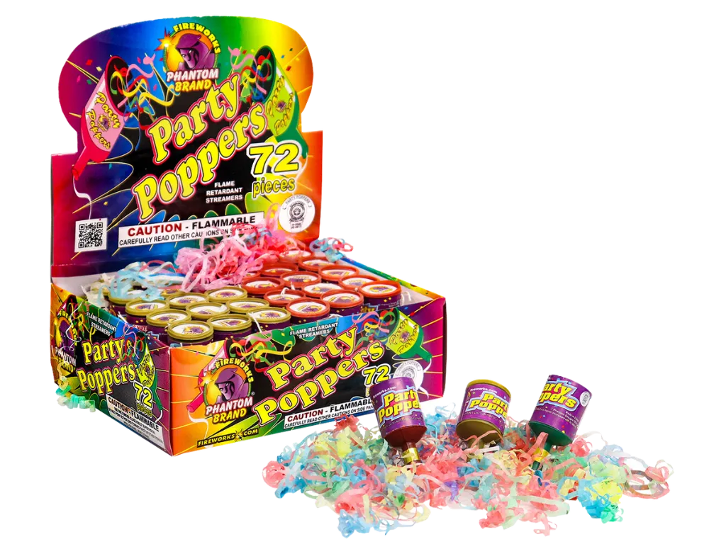 Party Poppers - 72 piece
