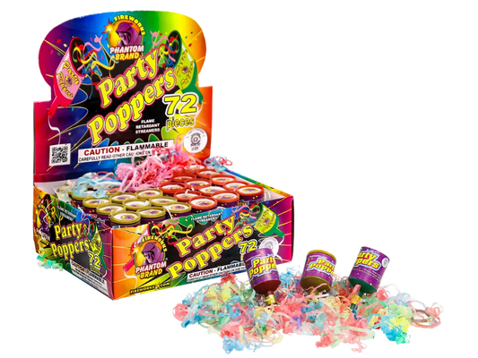 Party Poppers - 72 piece