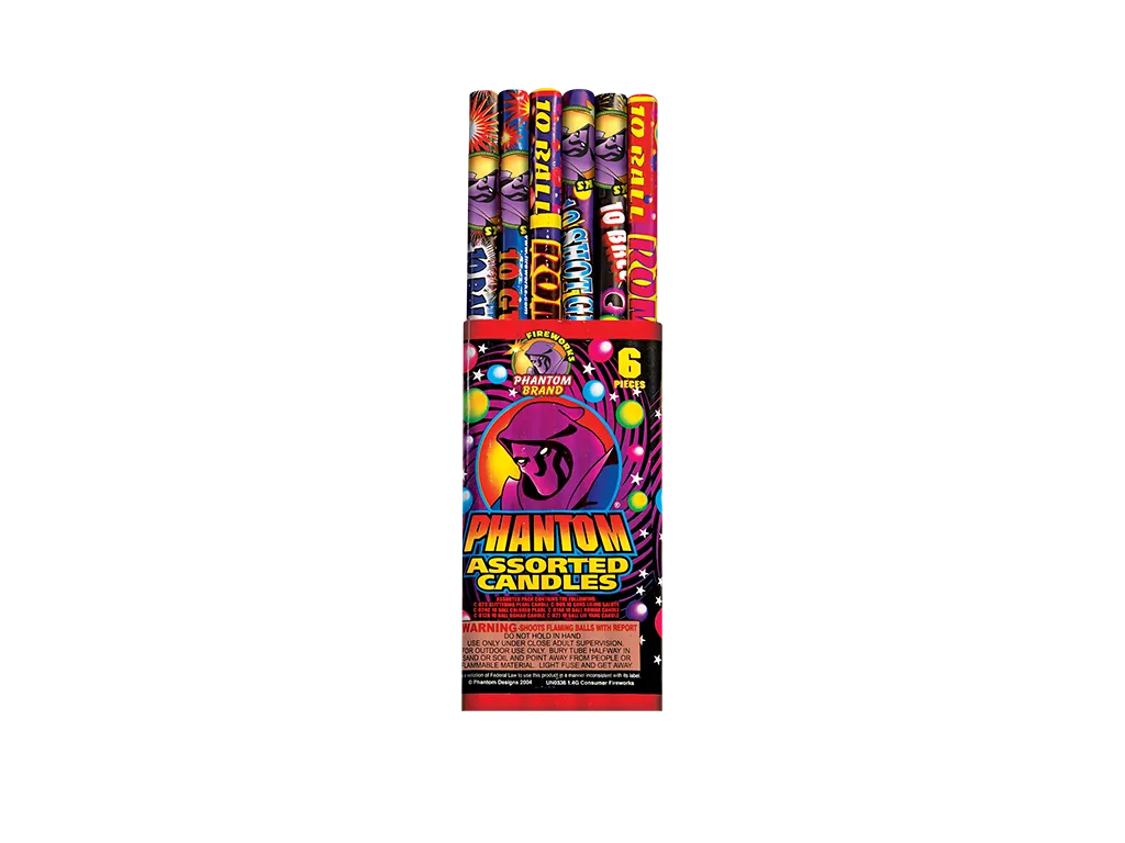 Phantom Assorted Candles, 6 Piece Pkg