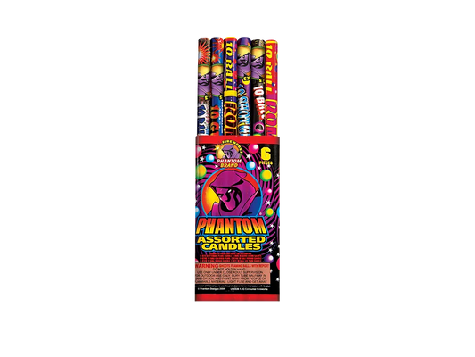 Phantom Assorted Candles, 6 Piece Pkg