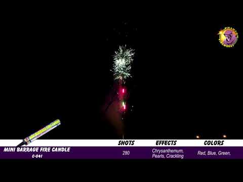 Preview video of Mini Barrage Candle, 280 shots