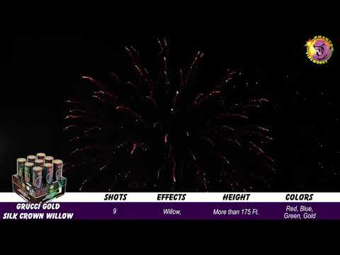 Preview video of Grucci Gold Silk Crown Willow, 9 shot
