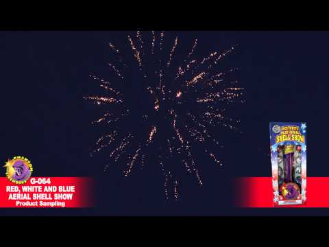 Preview video of Red, White And Blue Aerial Shell Show, 12 shells