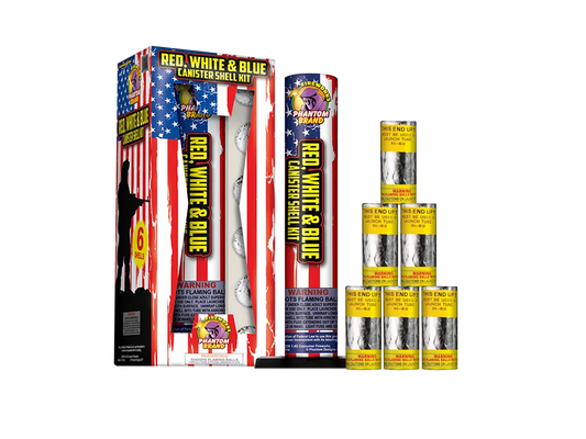 Red, White And Blue Canister Shell Kit, 6 shells