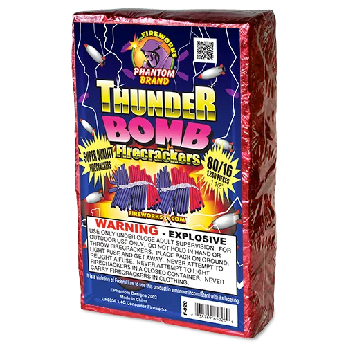 Thunderbomb Firecrackers, 80 packs of 16 crackers