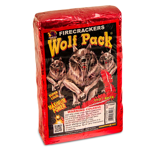 Wolf Pack Firecrackers, 80 packs of 16 crackers