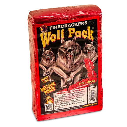 Wolf Pack Firecrackers, 80 packs of 16 crackers
