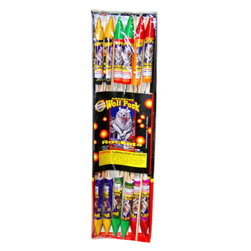 Assorted Wolf Pack Rockets, 12 pc