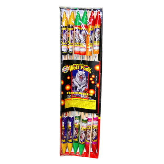 Assorted Wolf Pack Rockets, 12 pc